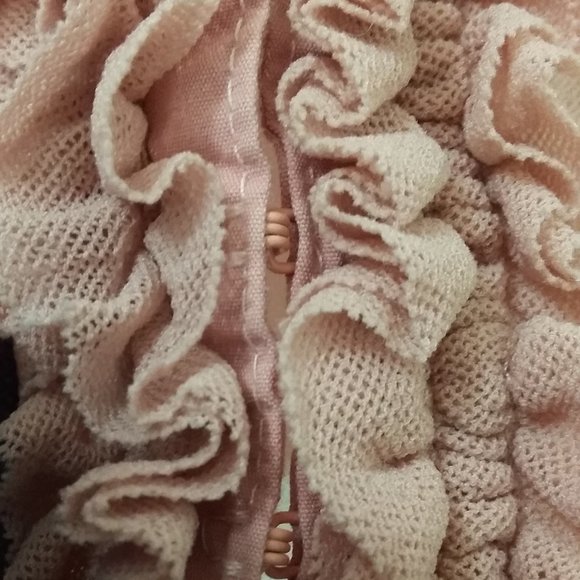 Guess Pink Mesh Blouse -- ruffles and long sleeves - Picture 4 of 5